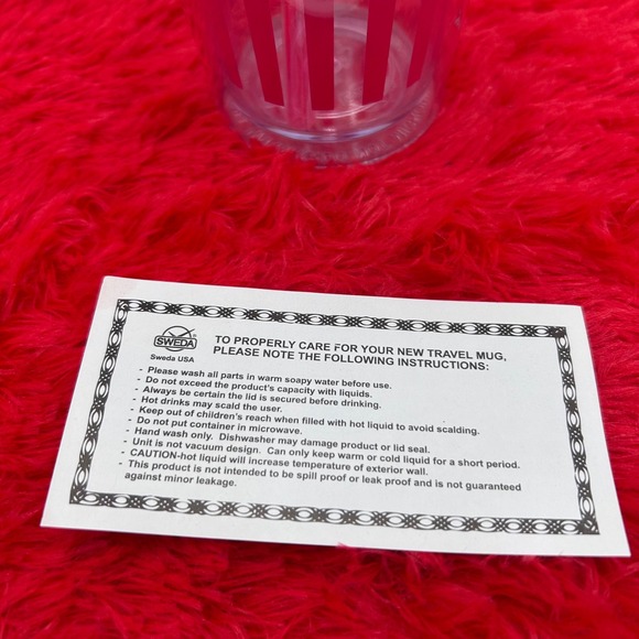 Victoria's Secret 2011 Bombshell Tumbler Cup Pink Stripes Reusable Straw Lid NEW - Picture 4 of 10